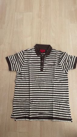 Braunes gestreiftes Poloshirt, Hugo Boss, Grösse M