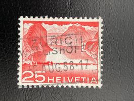 Schweiz 1958 Sihlsee 25 Vollstempel WOLLISHOFEN 6.AUG.58