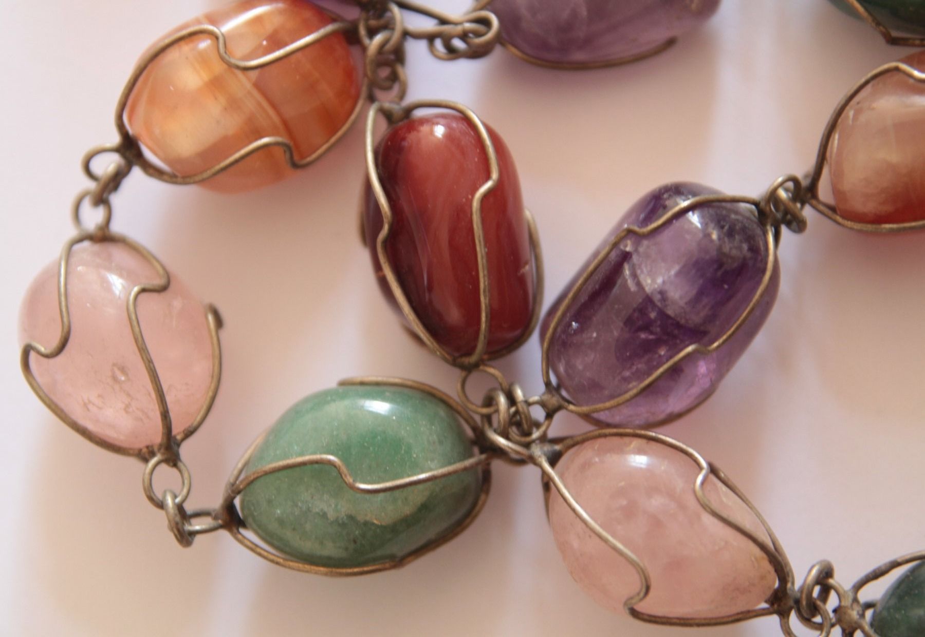 Ketten: AUS NACHLASS: Mega Multi Color Edelstein Kette Collier 68 cm – Gebraucht aus Matten b. Interl von EdelsteineInterlaken 1