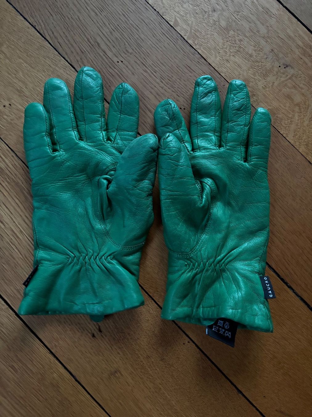 Guanti & manicotti: Lederhandschuhe / Wolle innen / grün / Gr. 7.5 – Usato da Zürich venduto da triangular 1
