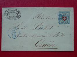 Rayonbrief 1852 von GENEVE, selten mit Privat-Absender.