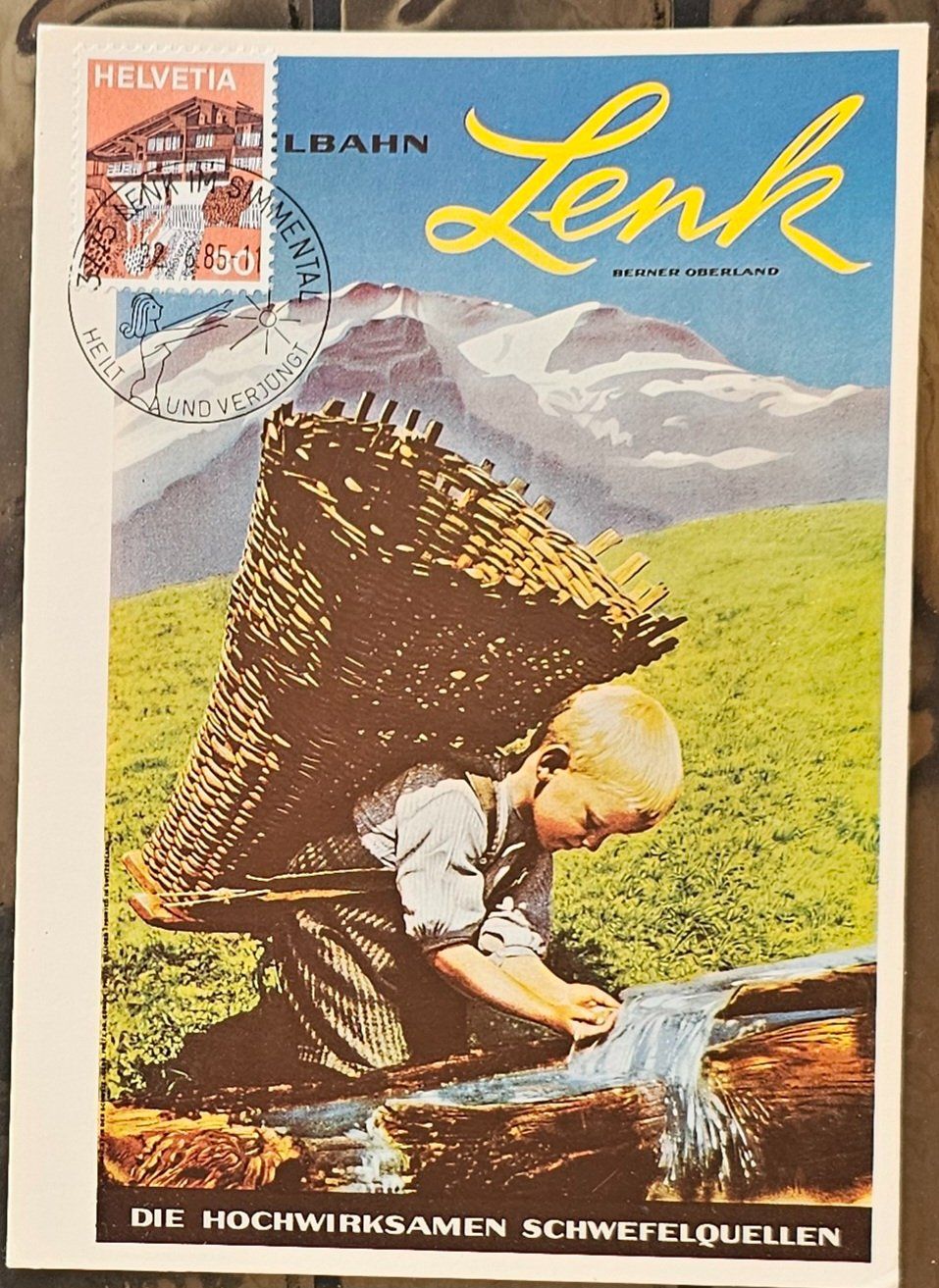 Cartoline postali: Postkarte mit Sst LENK 22.6.85 – Nuovo (secondo la descrizione) da Les Valettes venduto da Nuba1