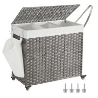 SONGMICS Wäschesammler 160 L Grau
