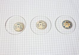 3x Vintage Glas für Uhr - Grösse 386