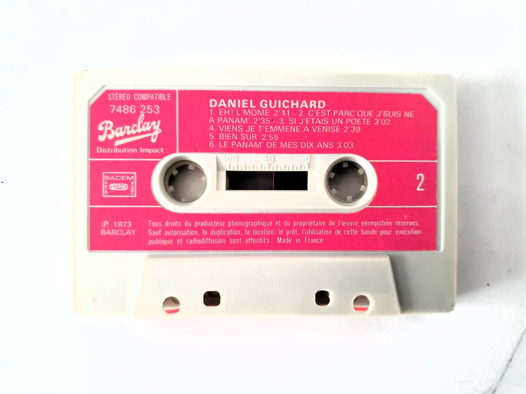 Musicassette: Daniel Guichard cassette audio, Barclay 7486 253, 1973 – Usato da Martigny venduto da Abm1000 3