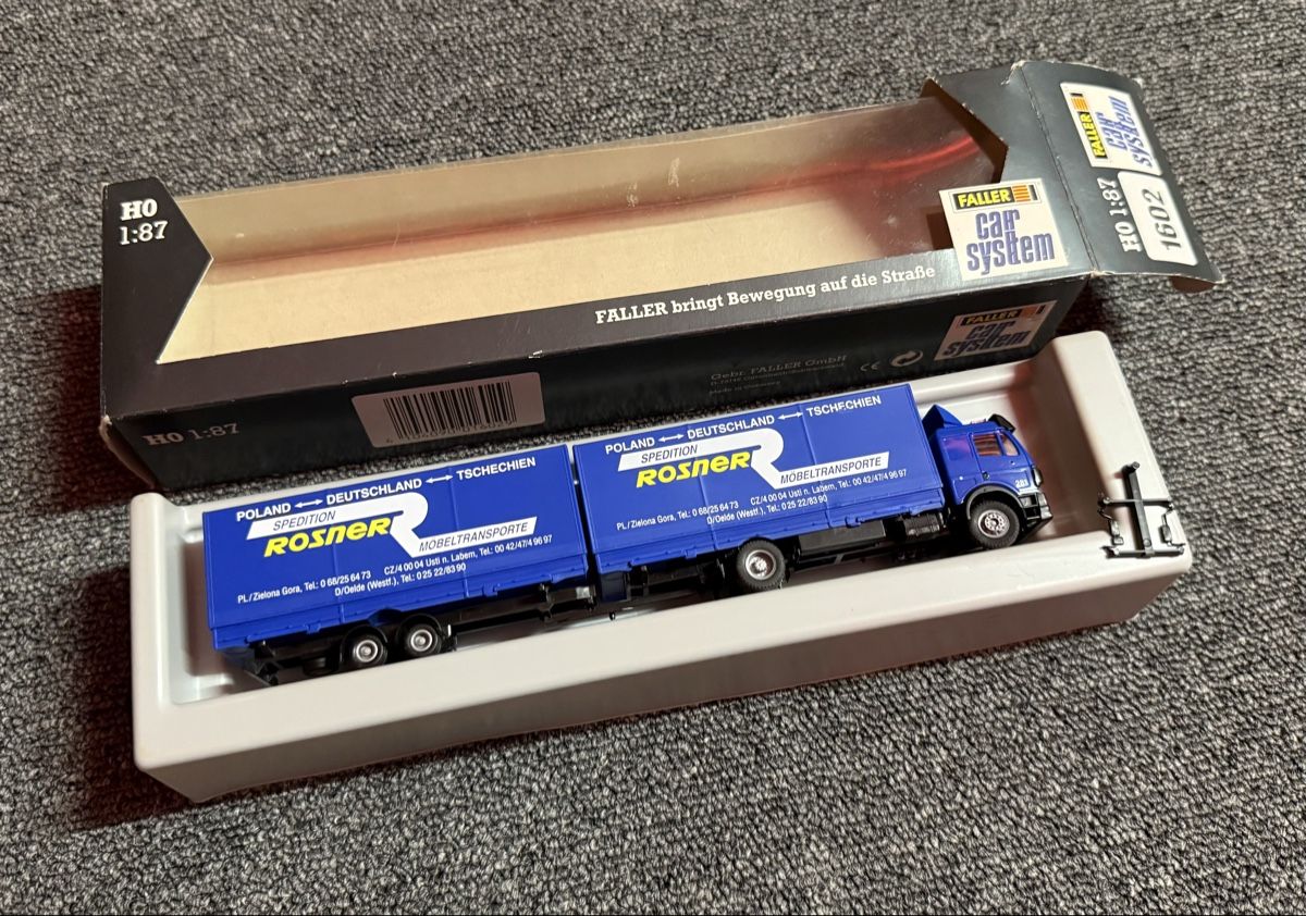 Faller Modelleisenbahnen: Faller Car-System Lkw 1602 Rosner Transport H0 – Gebraucht aus Bauma von Shotgunmann 1