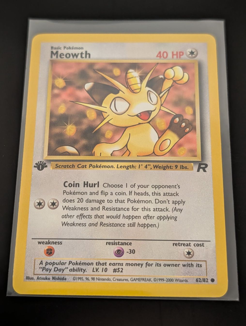 Pokémon Carte collezionabili: Pokemon Meowth 62/82 First Edition – Usato da Hendschiken venduto da TCG_Babey