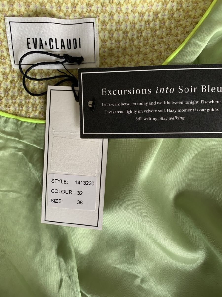 Eva & Claudi Giacche: EVA & CLAUDI: Gelb gemusterter Blazer, 38 – Nuovo (secondo la descrizione) da Luzern venduto da designluzern 6