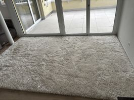 Hochflor Teppich 240x360cm Weiss 