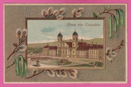 Prägekarte Gruss aus Einsiedeln gel 1912