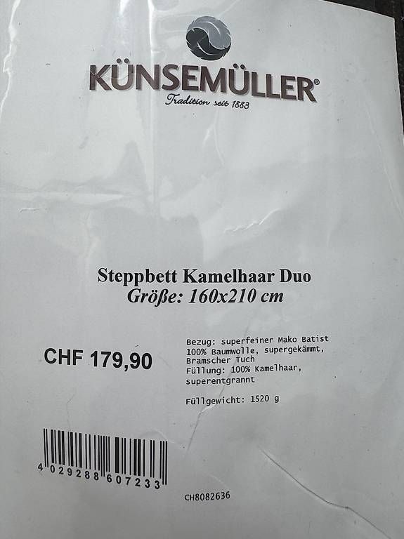 Coperte: hochwertige Kamelhaar Steppdecken !! NEU !! – Nuovo e nell'imballaggio originale da Volketswil venduto da Mh11 2