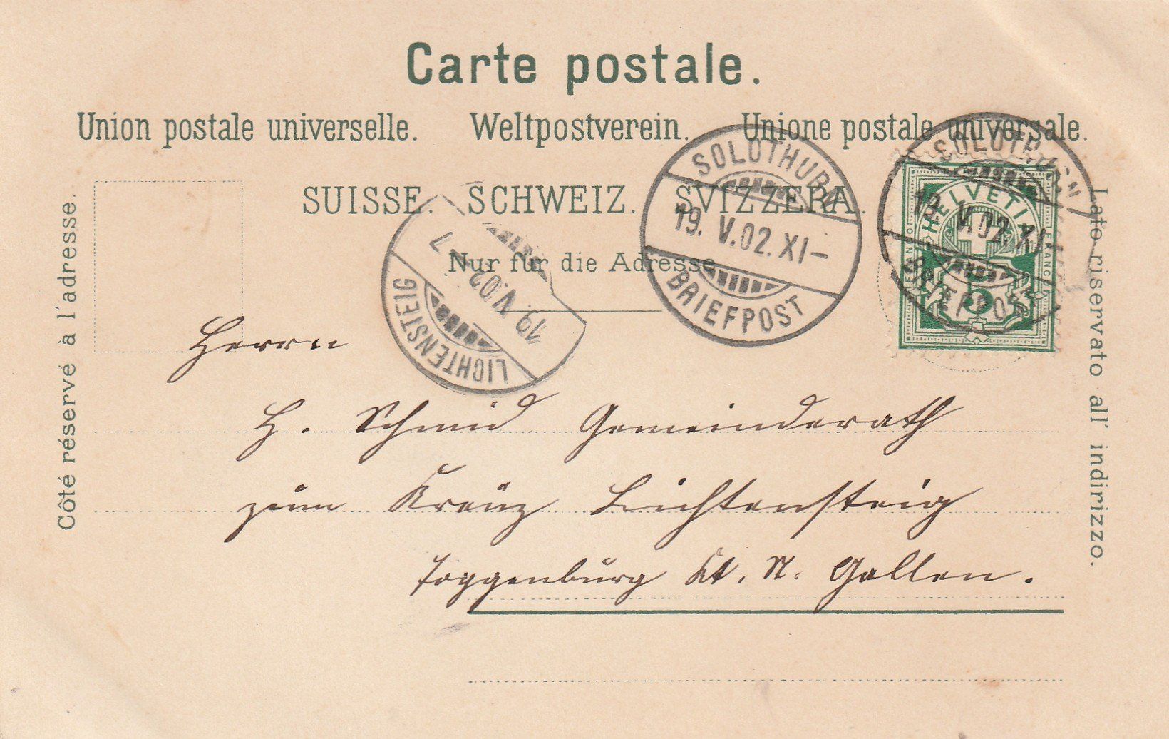 Cartoline postali: AK  Gruss aus Solothurn Litho 1902 – Usato da Rupperswil venduto da Ema10 1