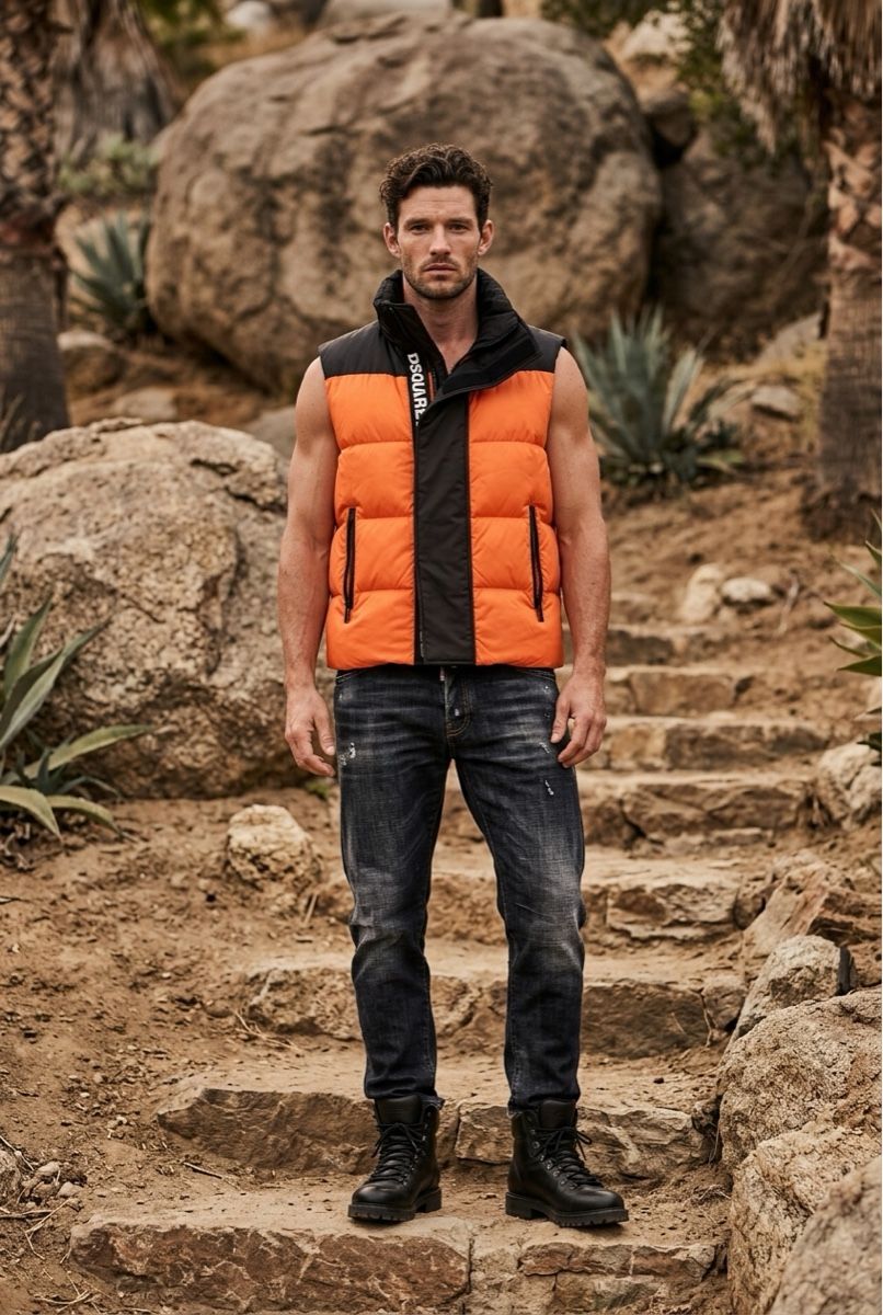 Dsquared2 Gilet & Giacche: Dsquared2 Weste, Orange/Schwarz, Grösse M – Nuovo (secondo la descrizione) da Hinwil venduto da Veluxe93 1