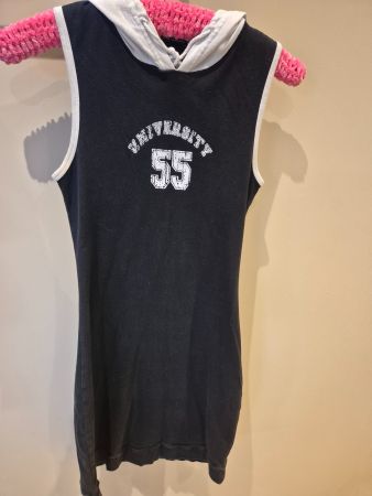 Sommerliches Kleid mit Kapuze, schwarz, Grösse M