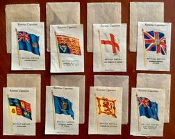 1930er - 8 BRITISH EMPIRE Seide Flaggen Sammelbilder England