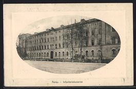 Aarau, Infanteriekaserne mit Strassenpar