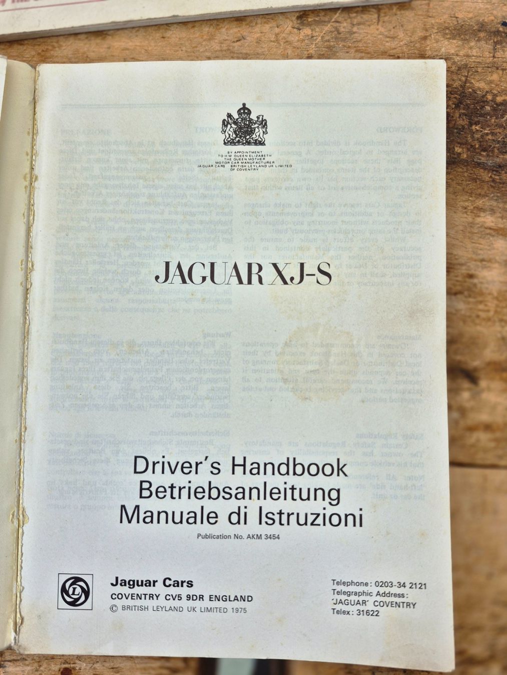 Libri: Betriebanleitung Jaguar XJS – Usato da Jona venduto da Shadow00 1