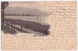 Vevey, le Quai, précurseur, circulée 1900