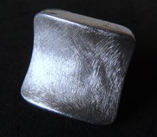 Gebürsteter Silber 925 Fingerring 28 x 28 mm