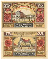 Deutschland Notgeld Wilsnack 2 x 75 Pfennig 1921