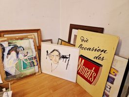 Bilder Konvolut gerahmt und ungerahmt verschiedene Motive