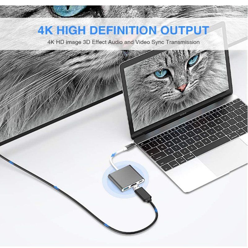 Kabel: USB-C Adapter mit VGA + HDMI + USB-C + USB-A Port / USB 3.0 – Neu und originalverpackt aus Uster von -FPS- 4