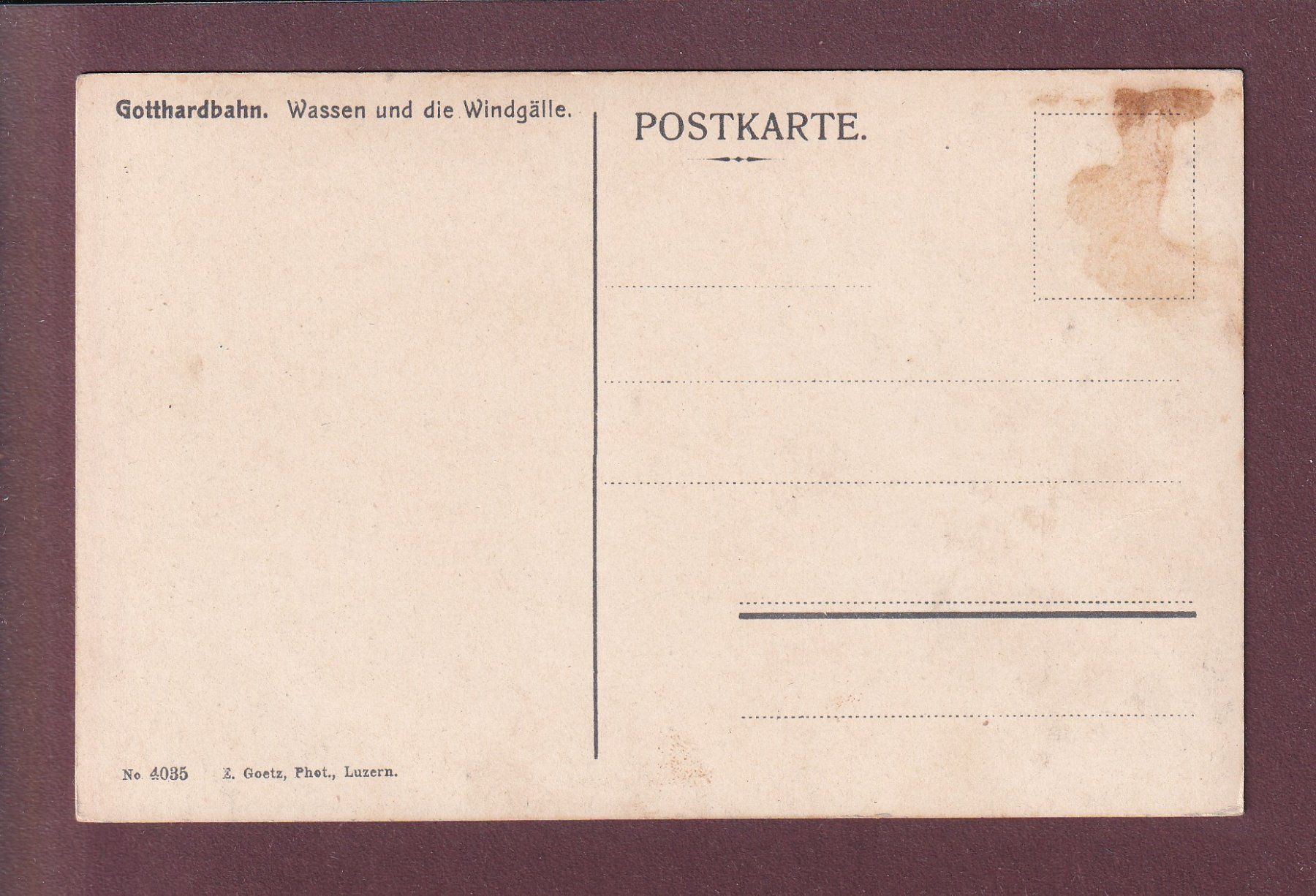 Ansichtskarten: WASSEN - Windgälle – Gebraucht aus Pully von nicecards 1