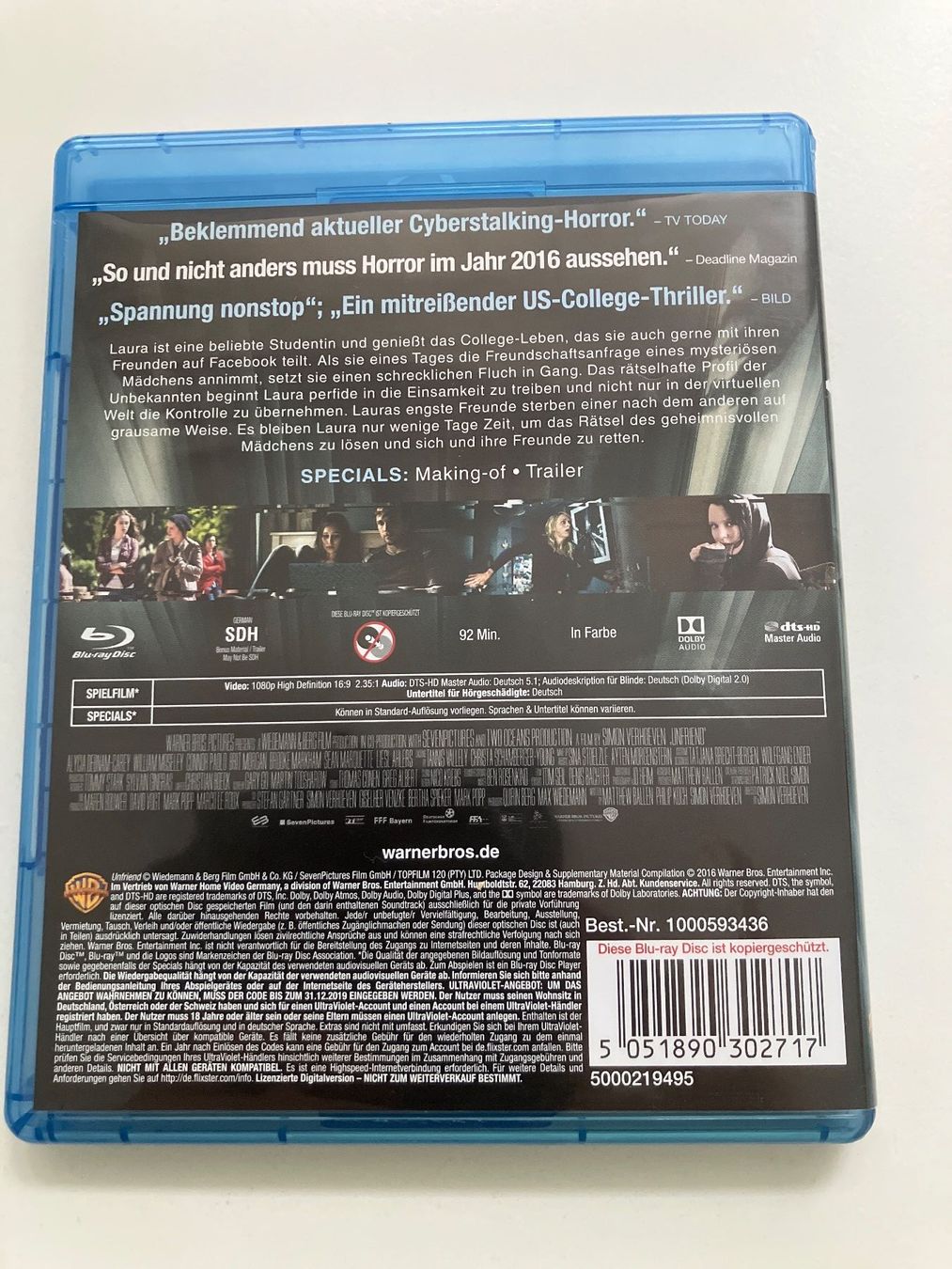 Alle DVDs: Unfriend [Blu-ray] – Gebraucht aus Arbon von Sugofresser 1