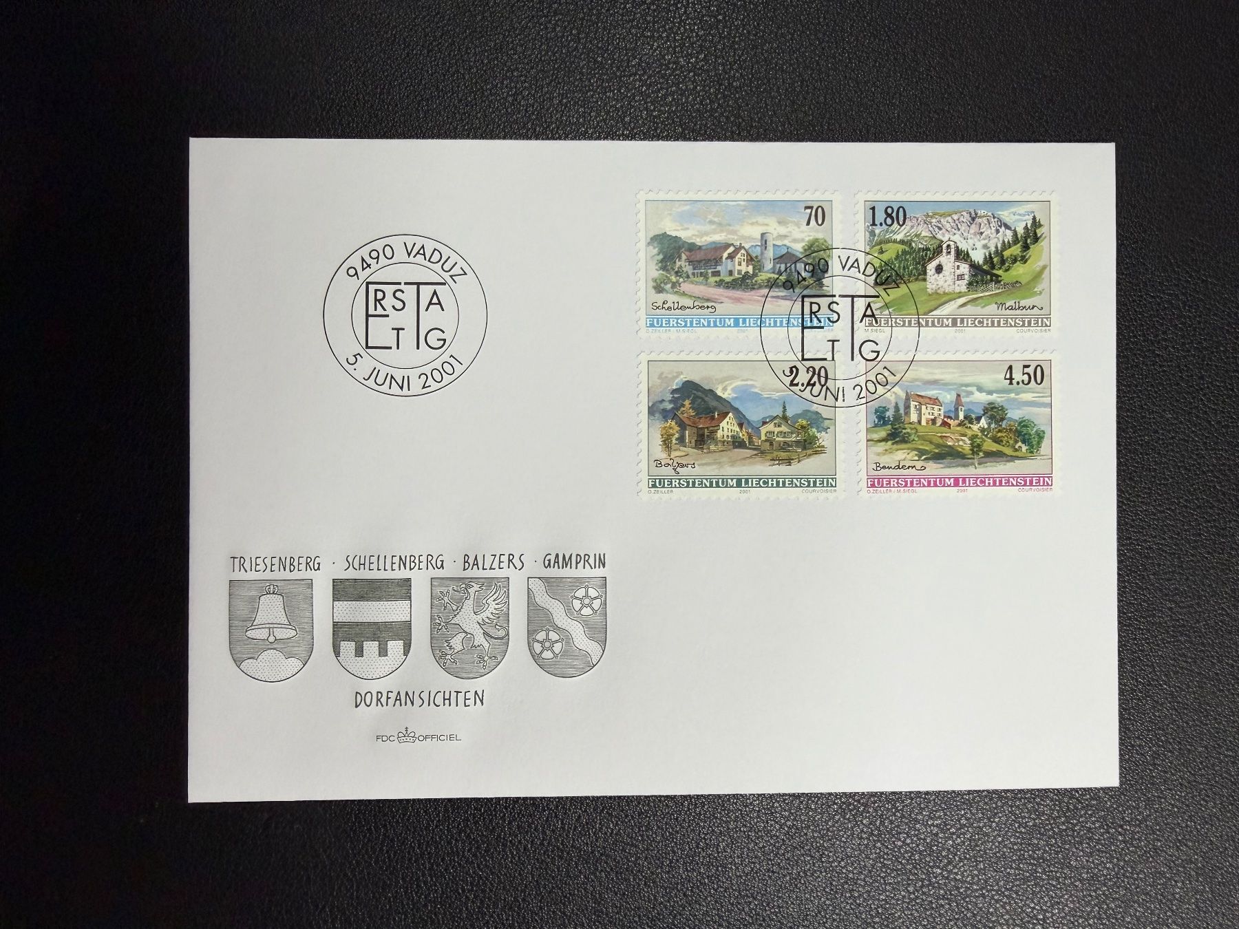 Tutti i francobolli: Liechtenstein FDC 2001 – Usato da oberrüti venduto da jeanmei