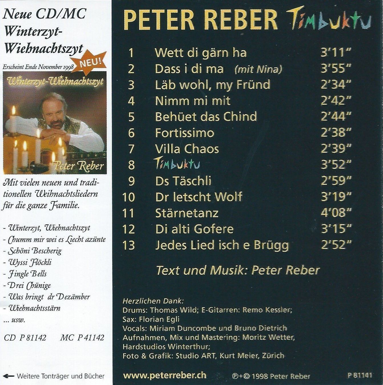 CD: PETER REBER - TIMBUKTU - 1989 - CD – Usato da Greifensee venduto da scharmant 1