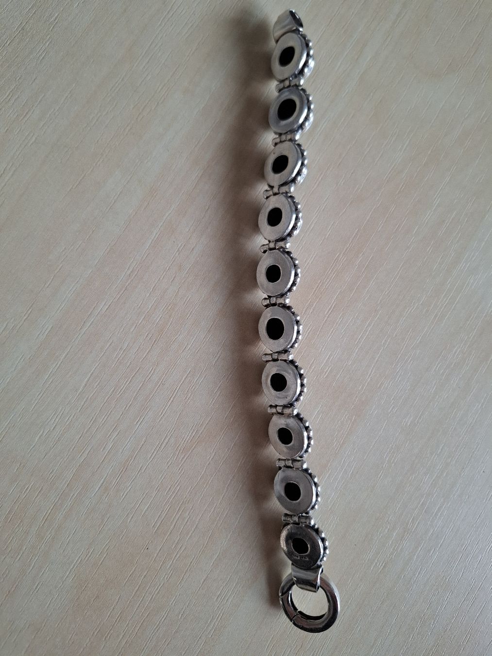 Onyx Bracciali & Braccialetti: Silberarmband massiv mit Onyxsteinen – Nuovo (secondo la descrizione) da Buochs venduto da LUINO7 3