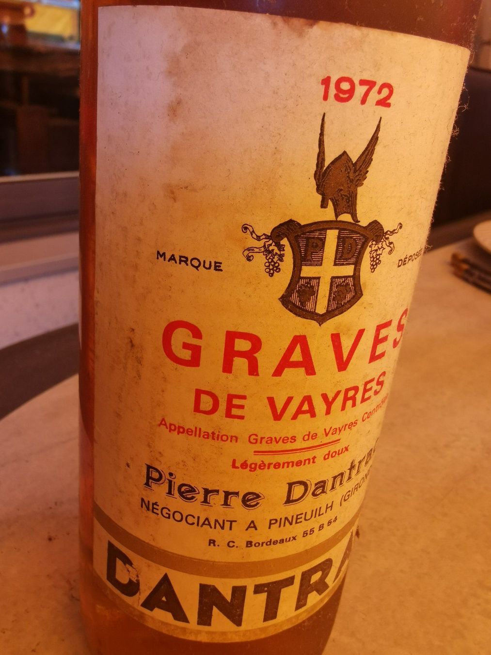 Vino: 1972 DANTRAC GRAVES DE VAYRES – Nuovo (secondo la descrizione) da Genève venduto da Leboucheoreilles 1