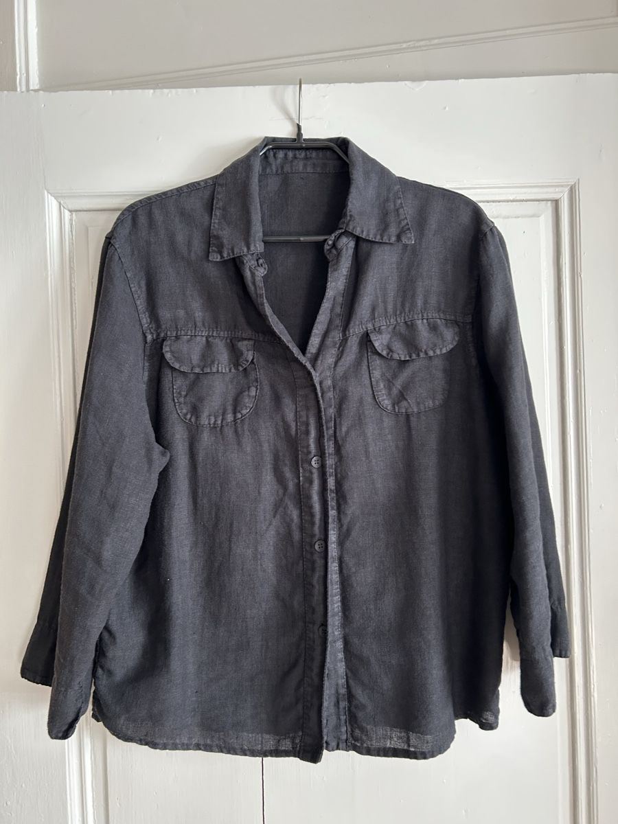 Camicette: Bluse schwarz, M, 100% Leinen – Usato da Sonvilier venduto da leaduvallon