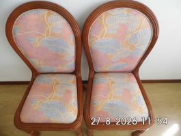 Stühle Rattan 2er Set mit Blumenmuster guter Zustand