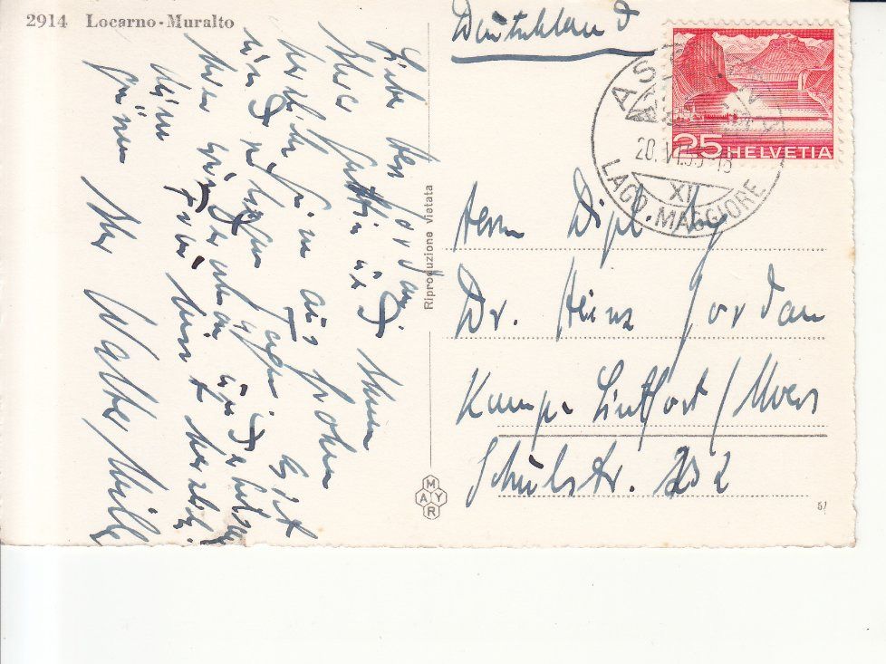Cartoline postali: Muralto 1955 – Usato da Bürglen TG venduto da StampGraf 1
