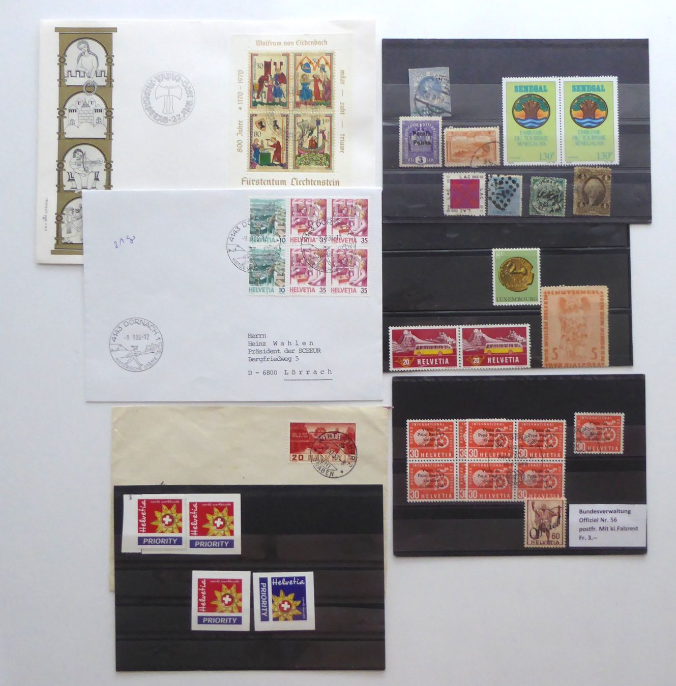 Alle Briefmarken: Diverse Einzelmarken, Vignetten und Belege – Gebraucht aus Aesch BL von Kauri1