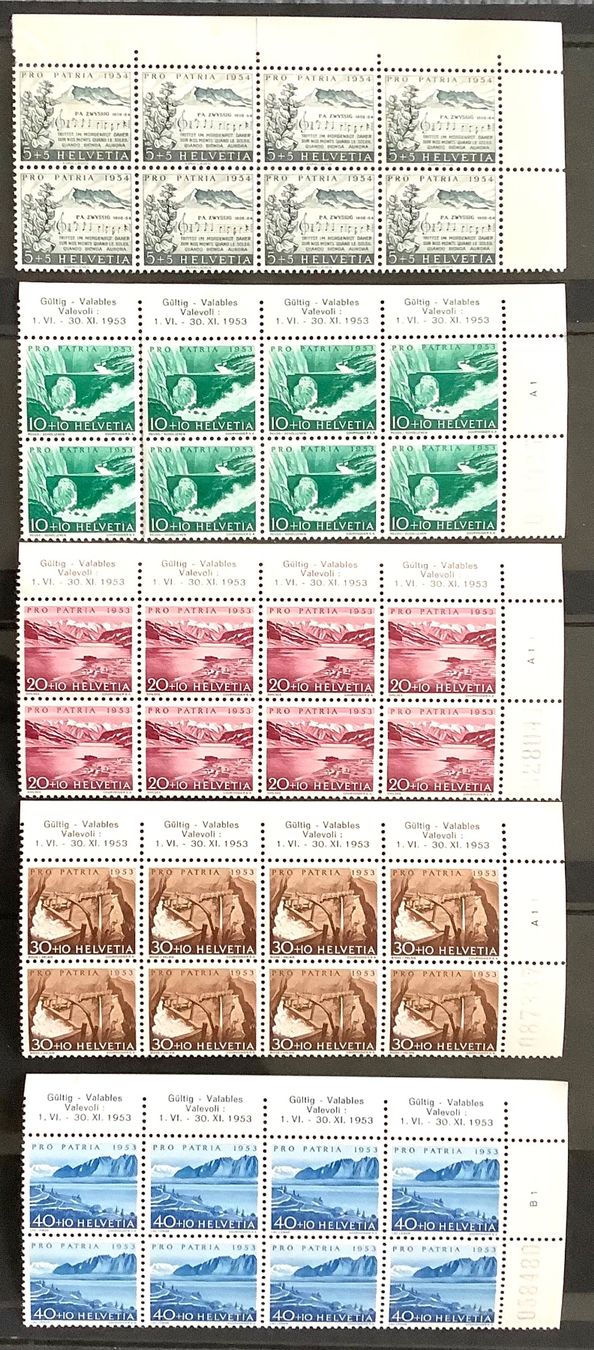 Alle Briefmarken: 1953 Pro  Patria  8er Satz ** – Neu (gemäss Beschreibung) aus Liestal von Pep3