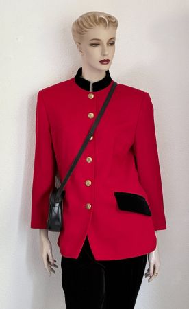 Vintage Jackenblazer von CM by PABST Rot/Schwarz Grösse 38