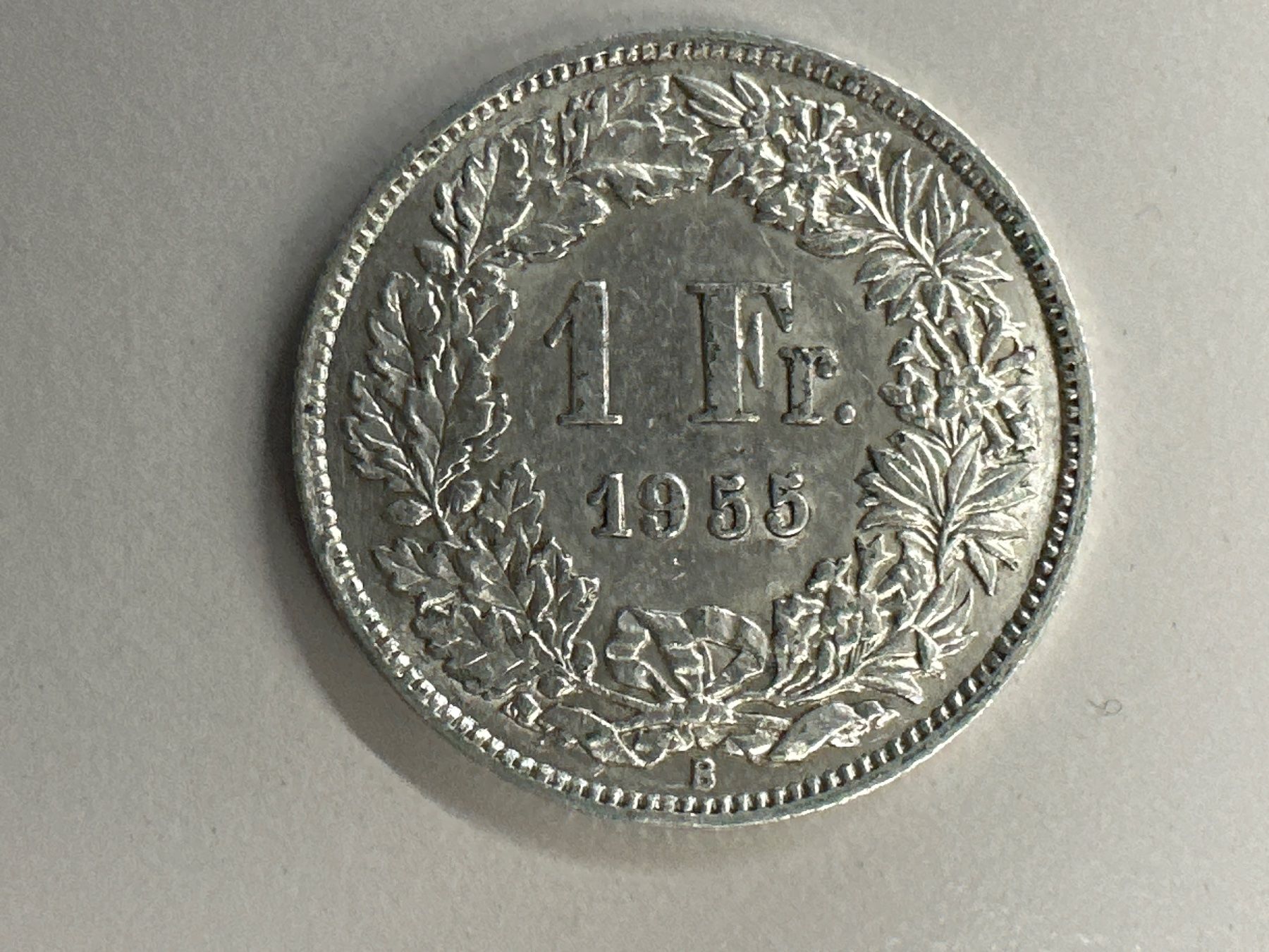 Tutti le monete: 1 Fr. Silber Schweiz 1955 vz – Usato da Herisau venduto da herau