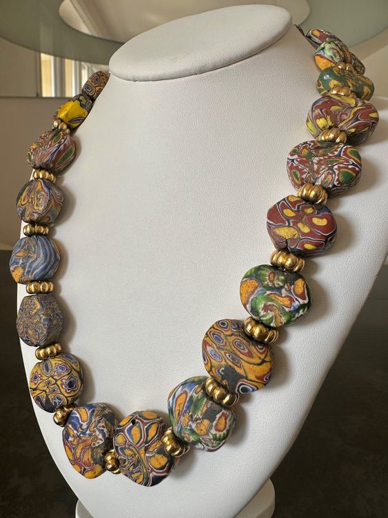 Lot 3 Pendentifs Verre Millefiori Rond et goutte 24mm mix couleurs
