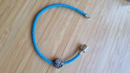 Pandora Armband blau mit Lebensbaum Charm, Top Zustand!