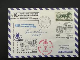 1973 Österreich 50. Ballonpost signiert Dolder  (G1193)