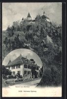 Kyburg, Ansicht vom Schloss mit Gasthof 