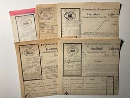 Briefe, Eisenbahnfrachtbriefe, 5 vers. Gesellschaften