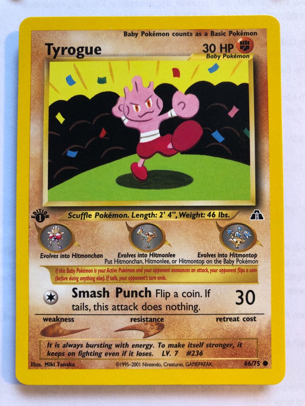 Carte collezionabili: Tyrogue 1st Neo Discovery - MINT - ab 1.- – Usato da Giubiasco venduto da dan_pr8b