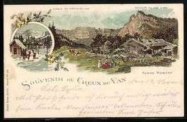Litho Creux du Van, Rochers du dos D'ank