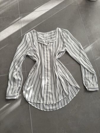 Vila Bluse gestreift, Gr. XS, weiss-schwarz, neuwertig