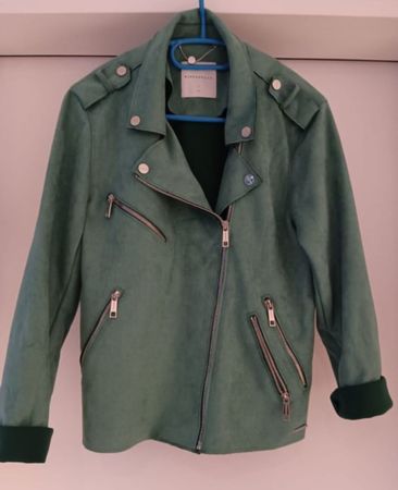 Jacke Damen Wildlederimitat grün Gr. 42