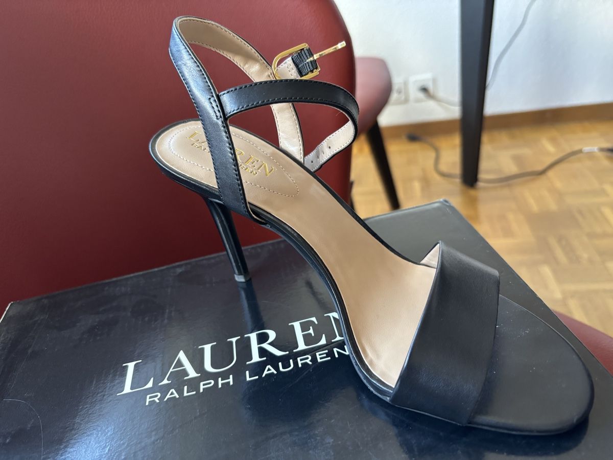 Ralph Lauren Scarpe da donna: Sandales, Ralph Lauren, cuir noir – Usato da Chêne-Bougeries venduto da vir_9w2t