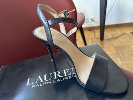 Sandales, Ralph Lauren, cuir noir